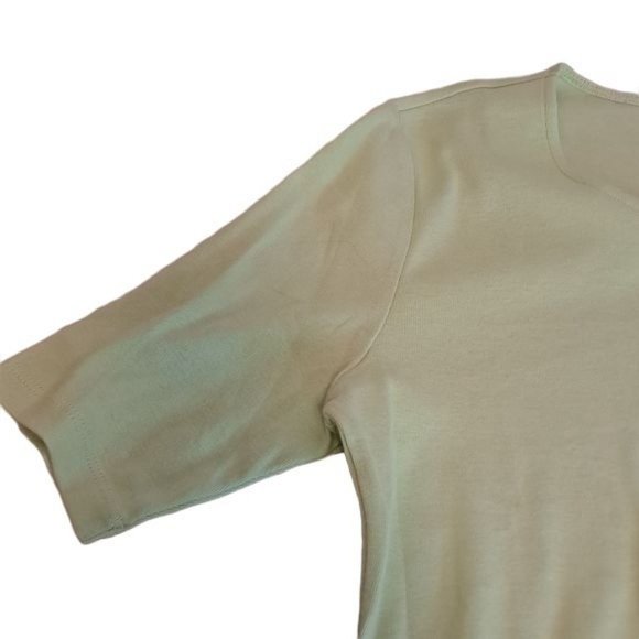 Karen Scott Petite Small Calm Aloe Green Top Pullover Bow NWT - Picture 4 of 9